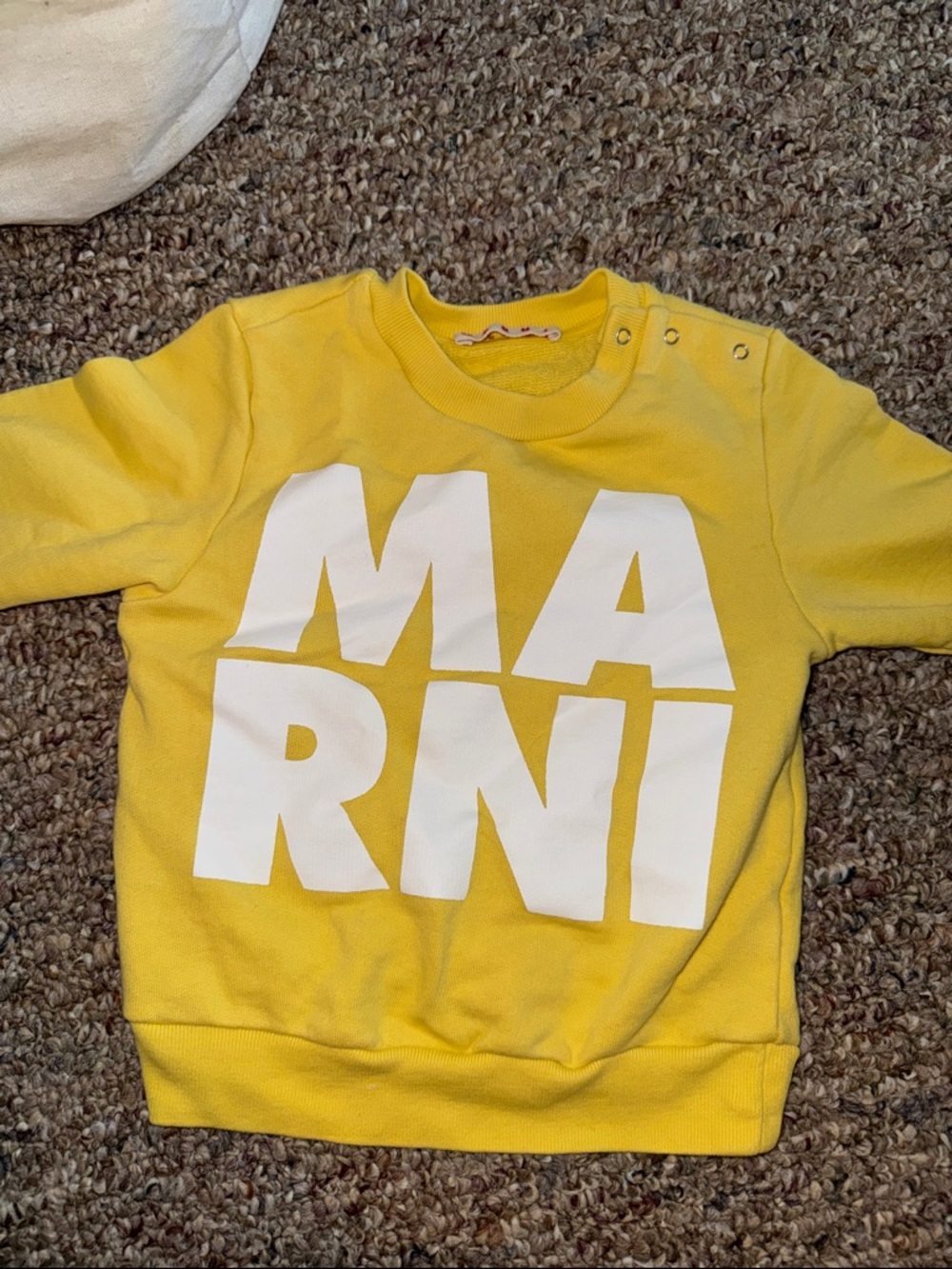Marni Kids Yellow Sweatshirt with White Logo